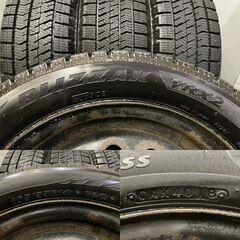 【BS BLIZZAK VRX2 165/55R14】スタッドレス【スチールホイール 14インチ 4.5J4HPCD100】2018年製 バリ溝　(VTG424) クレジットカード QRコード決済可能