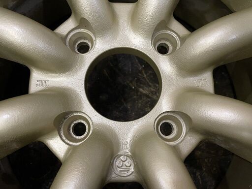 ワタナベ 8スポーク 旧車ホイール 14インチ 2本 8.5J4HPCD114.3約-13 深リム　(VHE257)クレジットカード QRコード決済可能