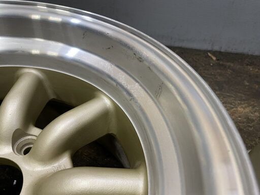 ワタナベ 8スポーク 旧車ホイール 14インチ 2本 8.5J4HPCD114.3約-13 深リム　(VHE257)クレジットカード QRコード決済可能