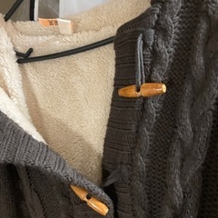 トレンチコート　手編み模様です