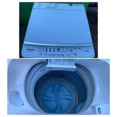 分解洗浄クリーニング済み‼️2017年製 ハイセンス 4．5kg全自動洗濯機 keyword キーワードホワイト HW-G45E4KW(1202c)