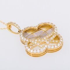 K18 白蝶貝・ダイヤモンド ネックレス 品番n20-500