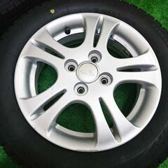 20年製 新品時のイボ・ラインあり BS製スタッドレスタイヤVRX ダイハツ純正アルミ付 155/65R14⑬