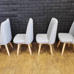 【10155】ダイニング回転チェア４脚セット・ライトグレー