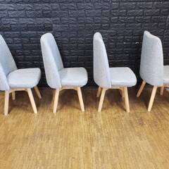 【10155】ダイニング回転チェア４脚セット・ライトグレー
