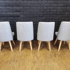 【10155】ダイニング回転チェア４脚セット・ライトグレー