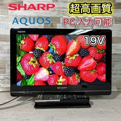 【すぐ見れる‼️】SHARP AQUOS 液晶テレビ 19型✨ PC入力可能⭕️ 配送無料