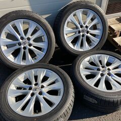 値下げ！タイヤ付き純正ホイール4本セット トヨタ 20系 ヴェルファイア/アルファード 235/50R18 97W　18 7.5J +45 PCD114.3 　ダンロップ ENA SAVE RV505 製造年月日2019年 18週×2本 50週×2本 