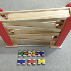 子供のおもちゃ 木製 トレインカースロープ