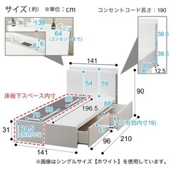 ニトリ ダブルベッド フレーム 収納 コンセント付き