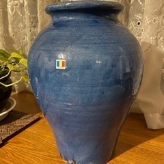 【ネット決済】ブルーの花瓶　イトキン　フランス　プロバンス製