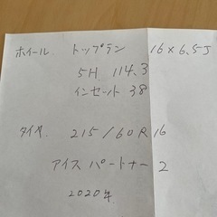 【美品】ブリヂストン　アイスパートナー2 タイヤ4本セット　サイズ：215/60Ｒ16