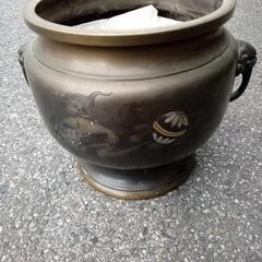冬の暖房器具#4 火鉢#３　真鍮製火鉢　手あぶり　開口部外径約２...