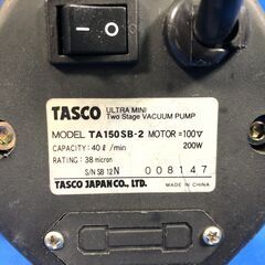 【動作保証あり】TASCO タスコ TA150SB-2 ウルトラミニ ツーステージ 真空ポンプ ①【管理KRK545】