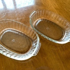 グラタン皿 横型ガラス製(中古) 2皿