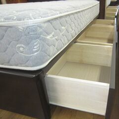 R078 跳ね上げダブルベッド、収納ボックス・引出し・ライト・コンセント付