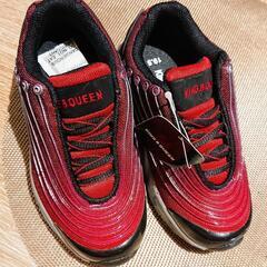 新品 子供靴 19.5cm スニーカー 赤黒
