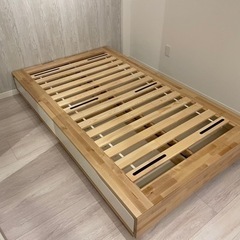 購入者決定【IKEA】mandal セミダブルベッド 収納付き ...