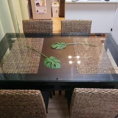 【中古】ウォーターヒヤシンス ダイニングテーブルセット