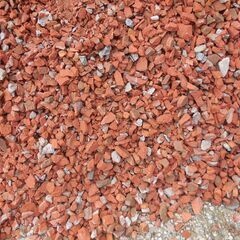 レンガ　煉瓦　チップ　砕石　４トンダンプ１台分　　約５リューベ　ガーデニング　庭 