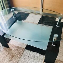 【ネット決済】【ネット決済】ガラス製ローテーブル