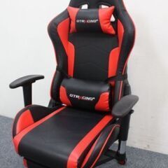 GTRACING ゲーミングチェア レッド リクライニング フットレスト リモートワーク オフィス eスポーツ  椅子 中古家具 店頭引取歓迎 R4711)