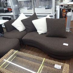 札幌 引き取り 3人掛けソファ/カウチソファ オットマン クッション付き