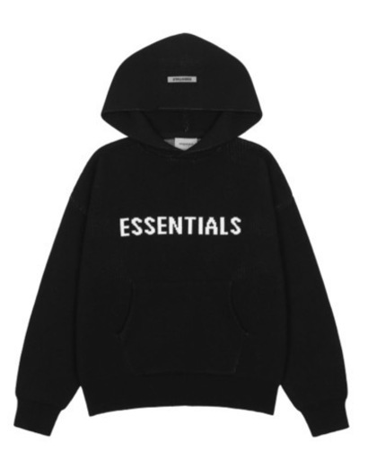 essentials ニットパーカー ブラック