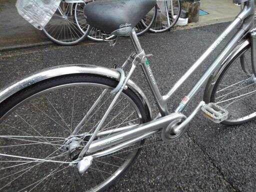中古自転車１７９１　ミヤタ　ステンレスマックス　２６インチ　３段ギヤ　オートライト　ステンレスフレーム　その他ステンレス部品多用 中古自転車1791 ミヤタ ステンレスマックス 26インチ 3段ギヤ