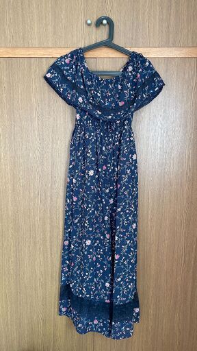 ロングワンピース ネイビー 花柄 フリーサイズ Heather ヘザー Kawa Yi 平塚のワンピース の中古 古着あげます 譲ります ジモティーで不用品の処分