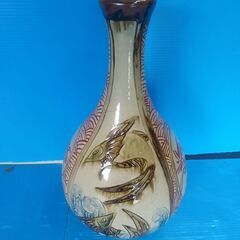 Y!　花瓶　沖縄　陶器　魚文　琉球　W21D21H37ｃｍ