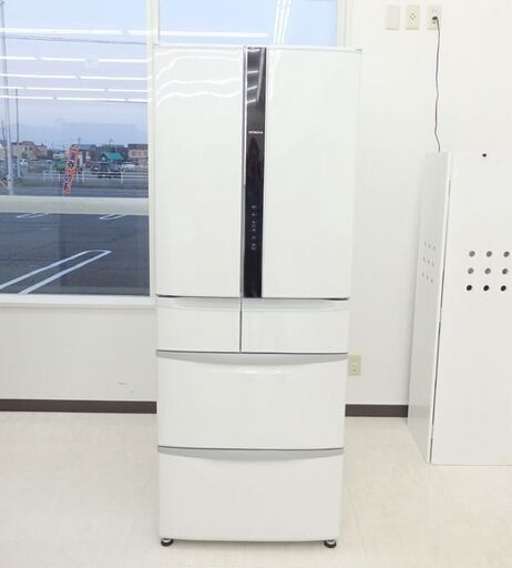 千歳市/恵庭市 日立 475L 冷蔵庫 R-FR48M5 2016年製 6ドア フレンチドア 真空チルド パールホワイト