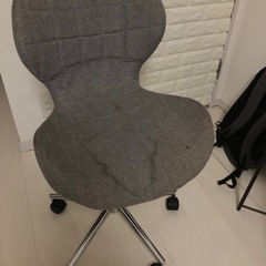 回転式チェア キャスター付き 昇降可能 布製 椅子 グレー