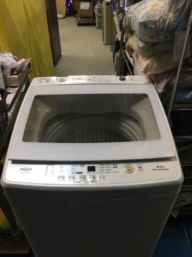 ☆中古 激安！！￥17,800！！AQUA アクア 8.0kg洗濯機 家電 AQW-GV80G 
