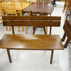ダイニング4点セット 6人掛け テーブル+ベンチ3台 テーブル幅135cm 
