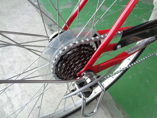 サイクルアサヒ 27インチ 6速 軽快車 赤 (124)