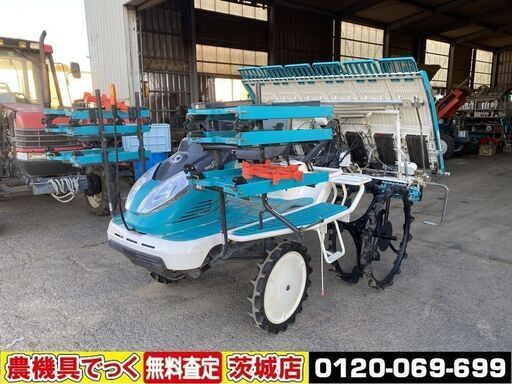 点検、整備済み　クボタ　6条田植機　NSU65　322時間　ダブルタイヤ　除草機付き　整地ロータリー　ガソリン　【農機具でっく】【茨城】【田植機】