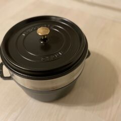 美品！ストウブ ピコ ココット ラウンド ブラック 26cm スチーマーセット