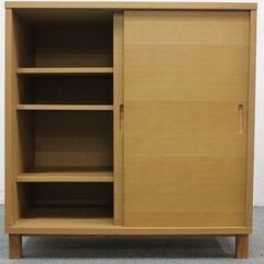 無印良品 オーク材キャビネット 木製扉 引戸 MUJI 中古家具 店頭引取 