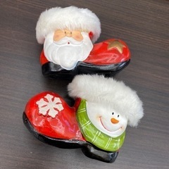 クリスマス 小物入れ 陶器 ブーツ サンタさん 雪だるま 飾り ...