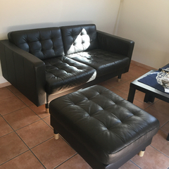 IKEA 本革ソファーとオットマン