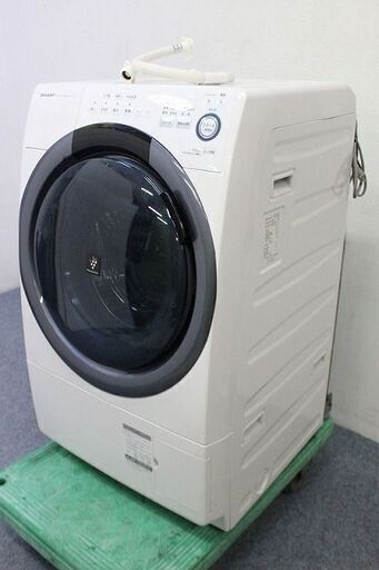 シャープ SHARP ES-S7B-WLドラム式洗濯乾燥機 洗濯7kg プラズマクラスター搭載  2018年製 SHARP 洗濯機 中古家電 店頭引取歓迎 R4686)