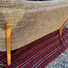 札幌 宮田産業 CAPA 2人掛けソファ メトロポリターノ ♯4 タモ材 旭川家具 キャパ 中古 