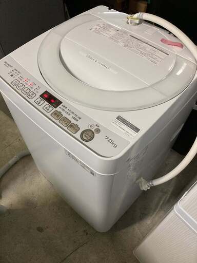 美品□2020年製□SHARP/シャープ 全自動洗濯機 7㎏ 穴なし槽 節水 清潔
