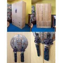 桐箪笥 3尺5寸 下二大洋 柾目 天丸 並厚 角盆 うつ木止め 本体二つ重ね