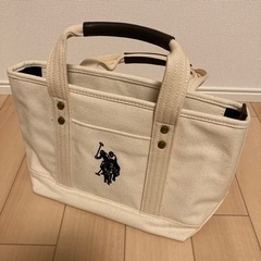 【U.S. POLO ASSN.】 キャンバス ロゴトート