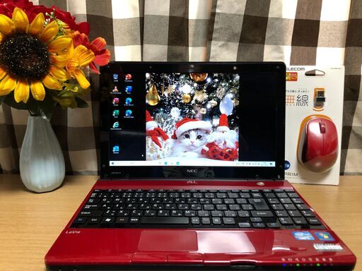 彡Ａランク１３．３インチ・バッテリー新品・超高速ｉ７第二/ＮＥＣ新品ＳＳＤ２４０ＧＢ/クリスタルレッドWin10 64bit/Office2019付/メモリ４GＢ/無線/DVD・ＣＤ再生ソフト付　No.2112003