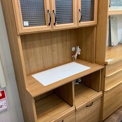 ★564レンジボード（茶×白）中古　【リサイクルマート鹿児島宇宿店】 ☆564レンジボード（茶×白）中古 【リサイクルマート鹿児島宇宿店】