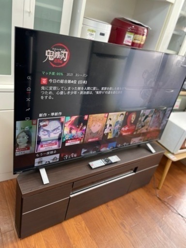 送料・設置込み　TVボード・液晶テレビセット　55型　TOSHIBA 2021年