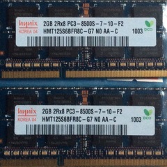ノートブック用メモリー PC3 8500 (DDR3 1066)...